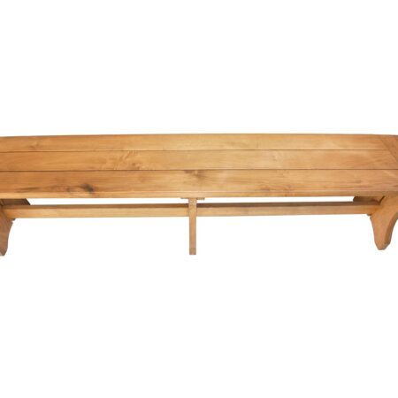 "Romana" Bench made from recycled oak barrels overall view "Romana" Bench made from recycled oak barrels overall view