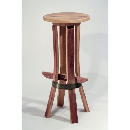 recycled oak barrel bar stool tastevin Browned steel ring recycled oak barrel bar stool tastevin Browned steel ring