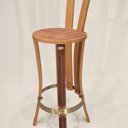 recycled Oak bar chair "Rough wood finish" wine color recycled Oak bar chair "Rough wood finish" wine color