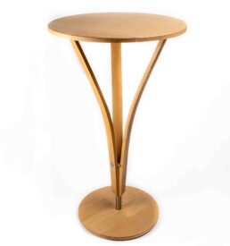 bar table made from recycled oak